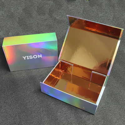 Luxury Glitter Iridescent Paper Cosmetic Gift Packaging Boxes
