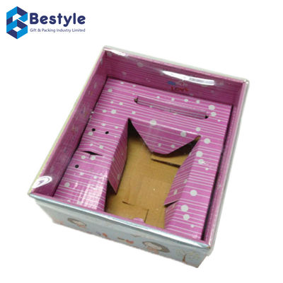 Transparent Lid Corrugated Paper Packaging Box Glossy Lamination