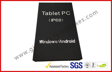 Matt Black special paper gift box for tablet with silver hot stamp logo EVA tray
