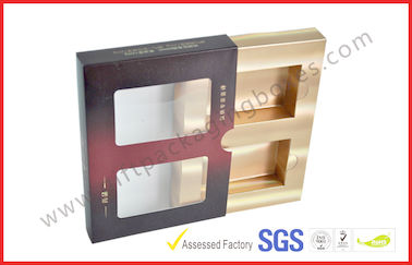 Matt Varnish Foil Paper Cigar Gift Box With Golden / Cigar Gift Sets